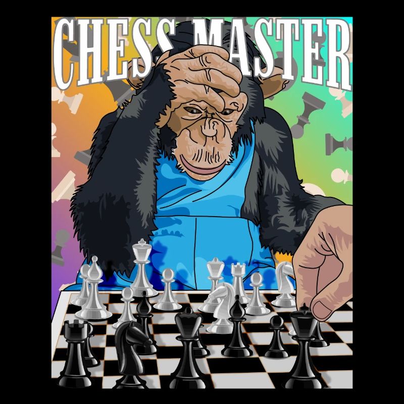 Schachmeister Schimpanse Schach Geschenk