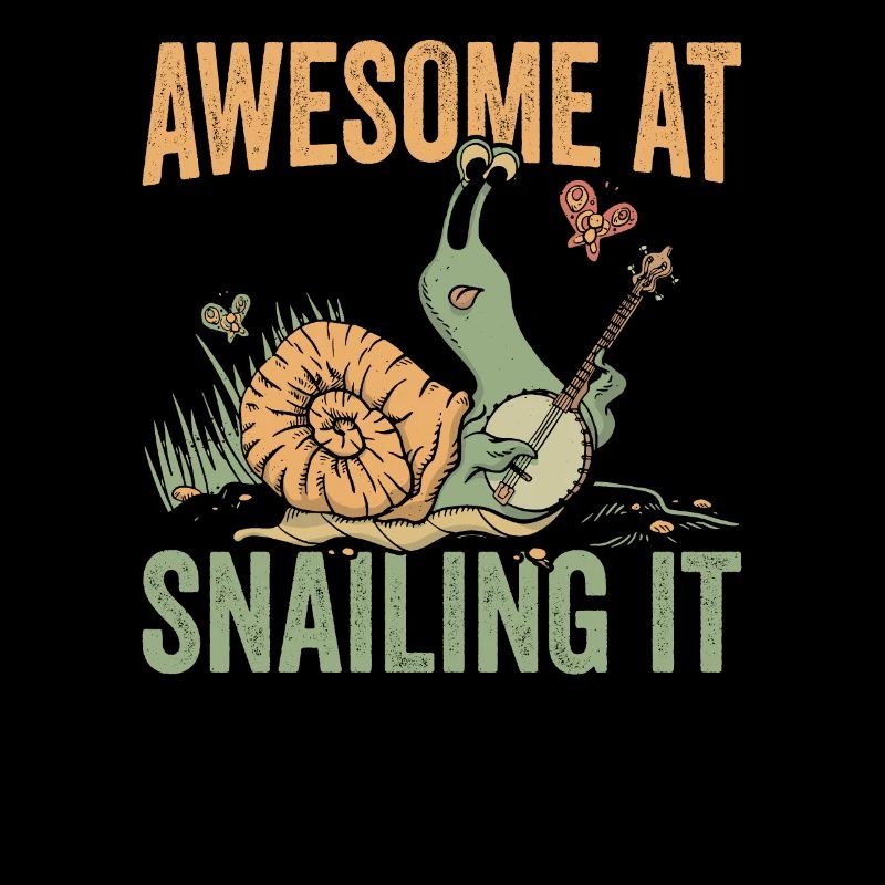 Snail lover sniffs it snail owners
