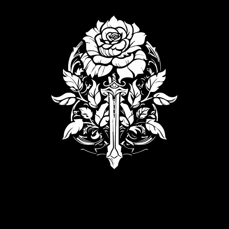 Épée Goth Rose rouge