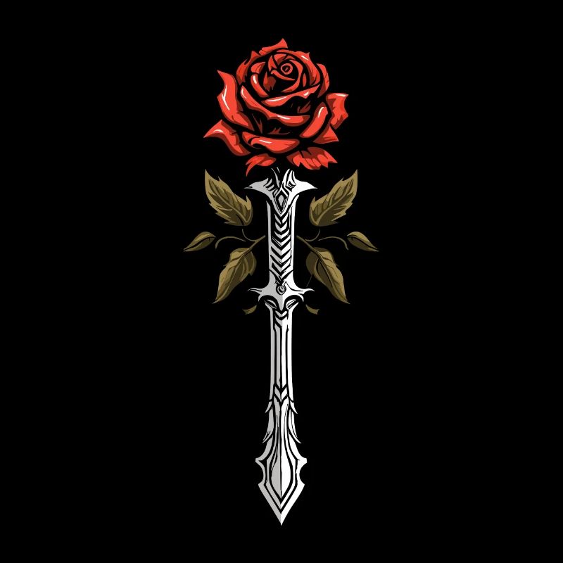 Épée Goth Rose rouge
