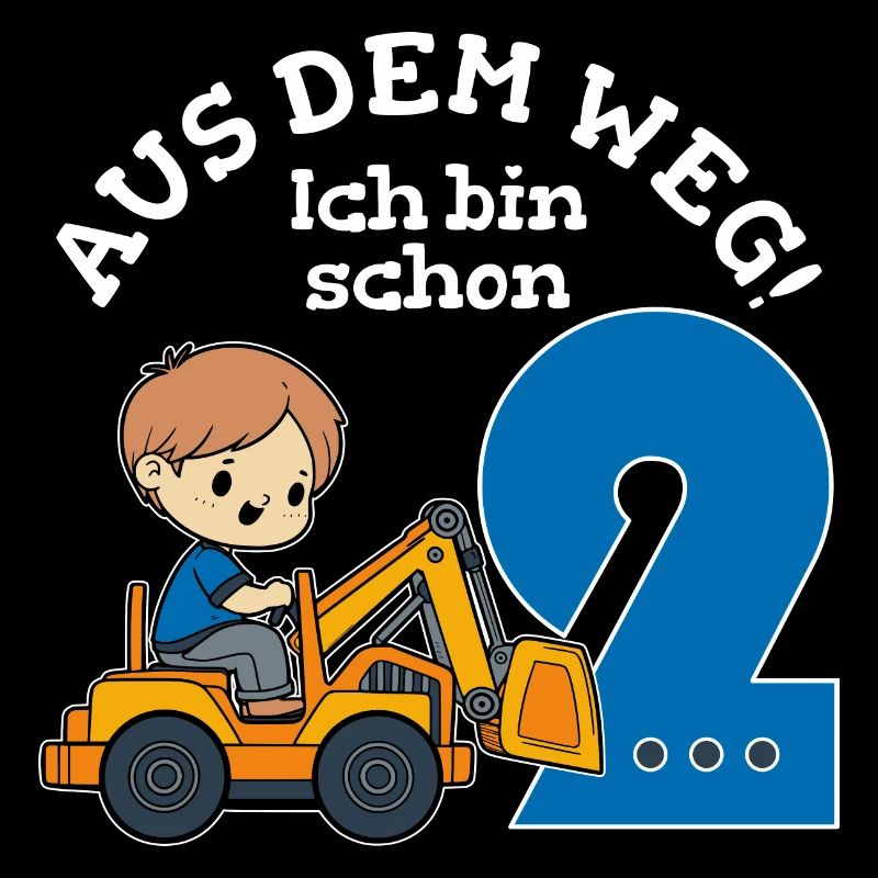 2. Geburtstag Bagger Junge