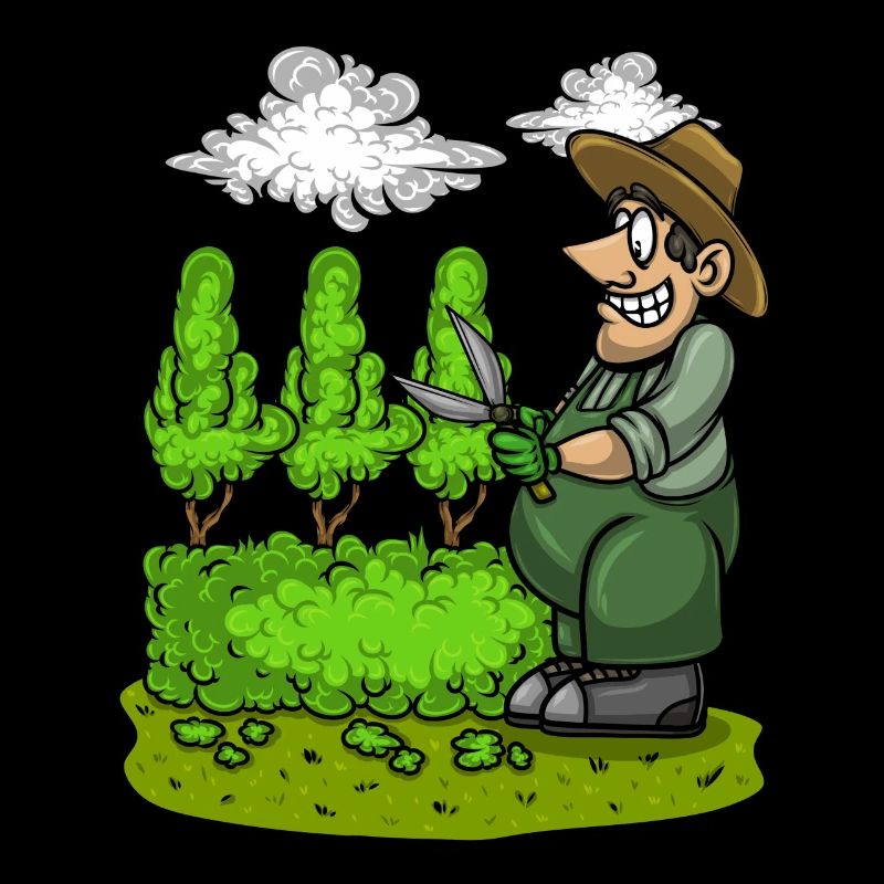 Gartengärtner Schnitthecke Mittelfinger Gartenarbeit