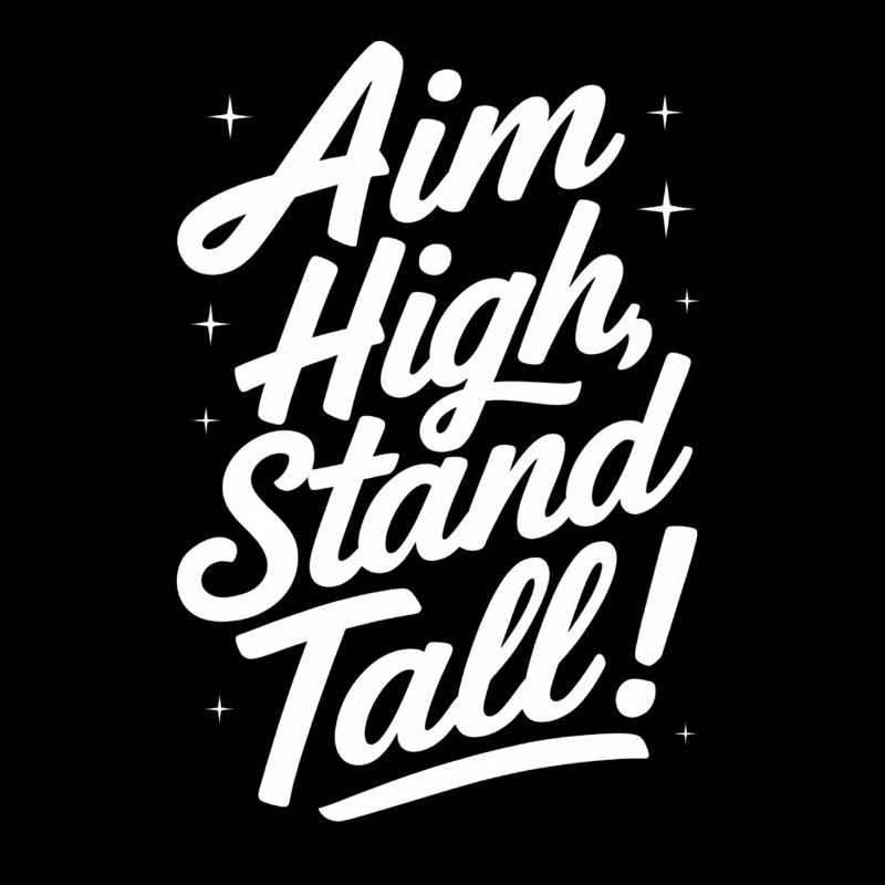 Aim High Stand Tall Motivational Message