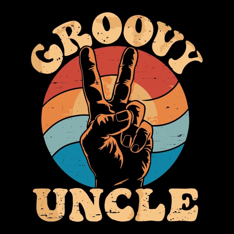 Groovy Uncle Retro Vibes With Peace Sign