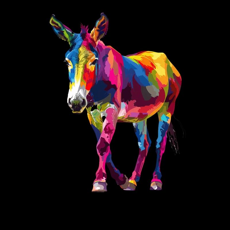 Bunter Esel Pop-Art Stil