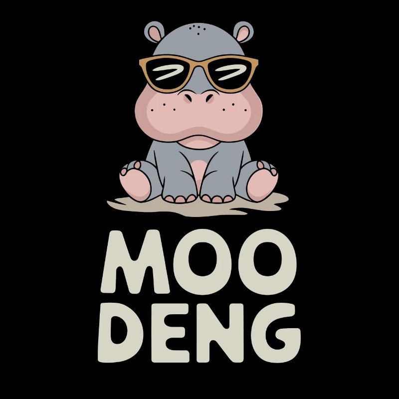 Moo Deng Hippo : Hippopotame cool avec lunettes de soleil