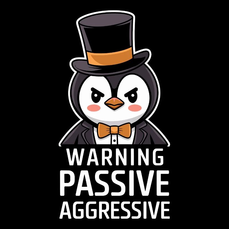 Warnung: Passiv Aggressiv Pinguin Mit Zylinder