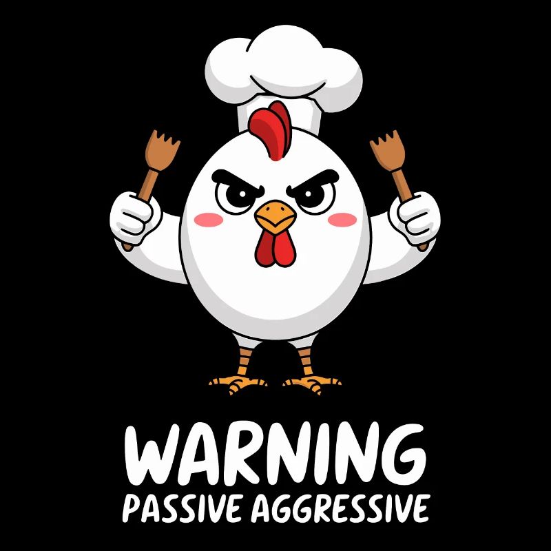 Caution! Passive-Aggressive Chicken Cook Motif
