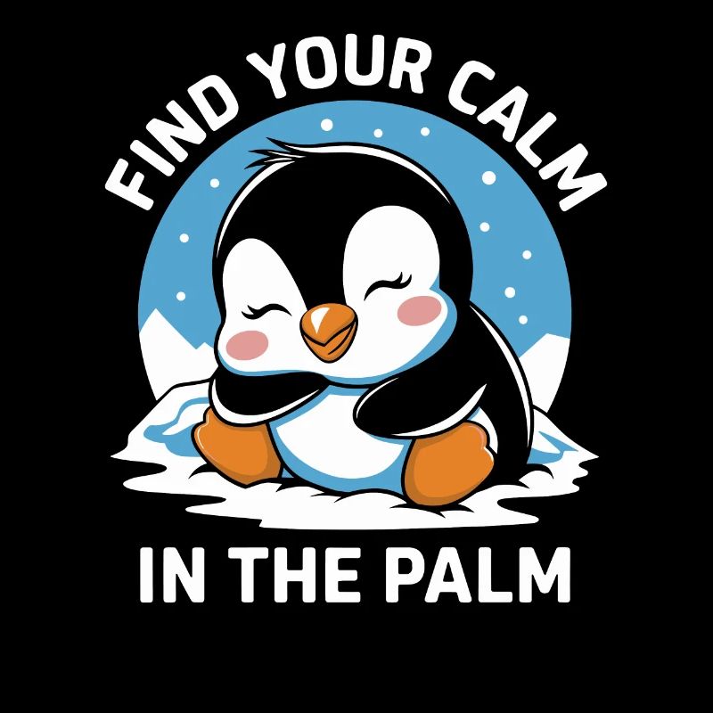 Finde Deine Ruhe In Der Hand Mit Süßem Pinguin
