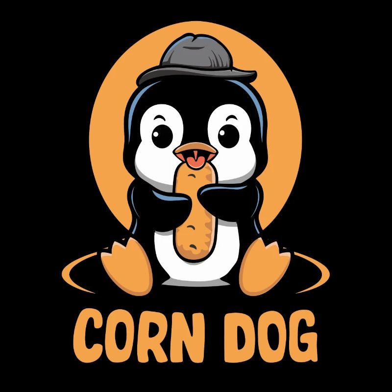 Niedlicher Pinguin Mit Corn Dog