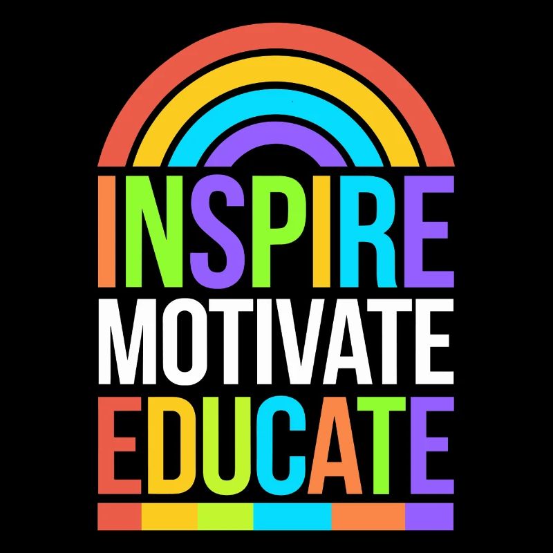 Teachers Inspire Motivate Educate Rainbow