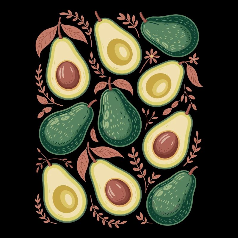 Avocado Boho Floral Pattern for Nature Lovers