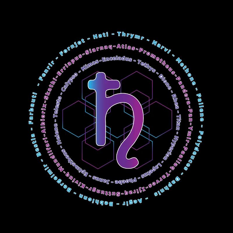 Saturn Astronomical symbol moons solar system