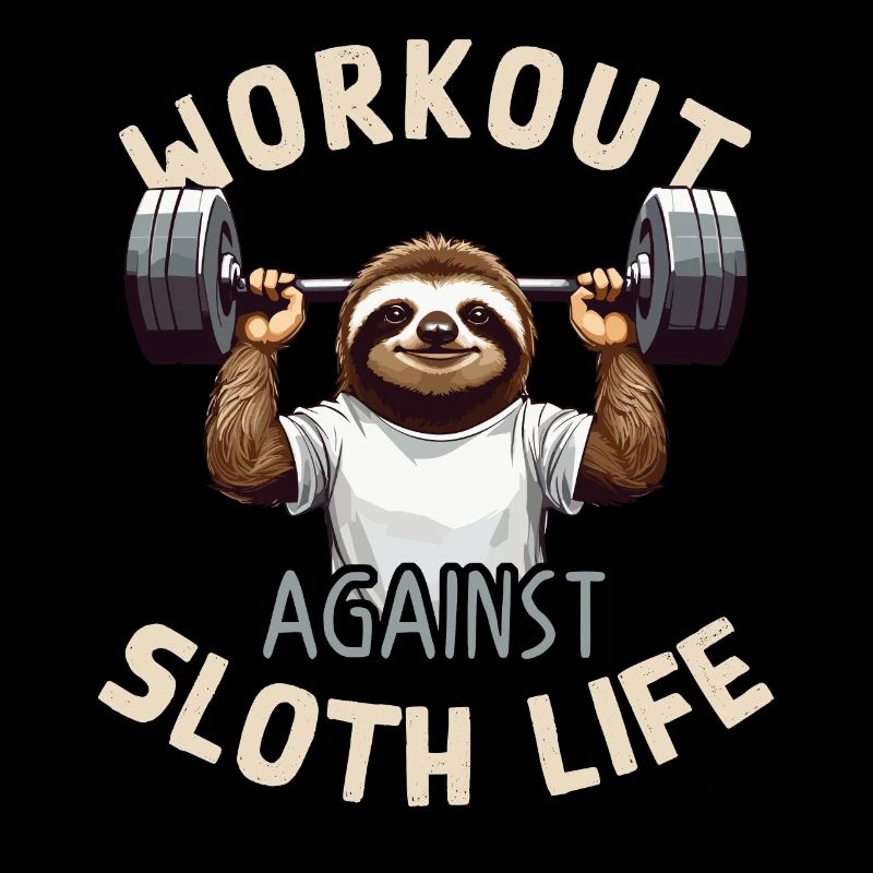 Funny Sloth Workout Gym Saying Design