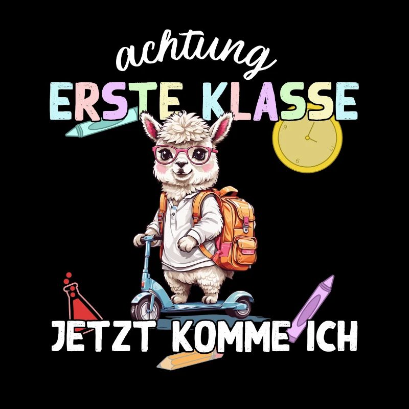Alpaka Schulkind Roller Erste Klasse Einschulung