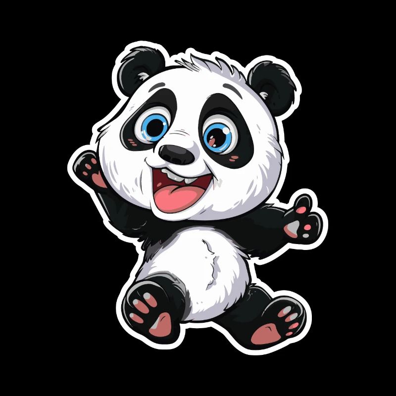 Exubérant Panda Buddy Sticker