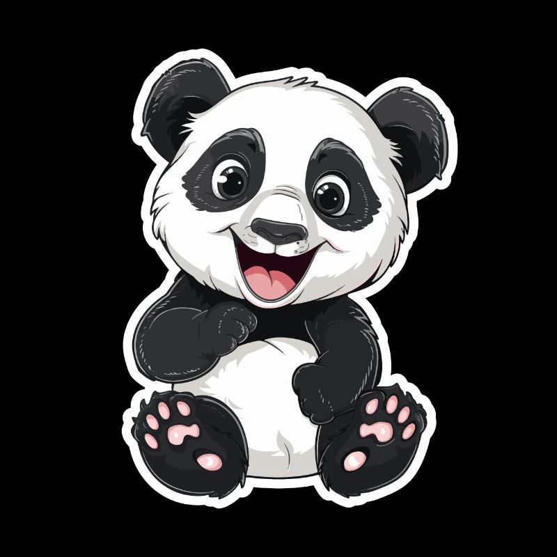 Exubérant Panda Buddy Sticker