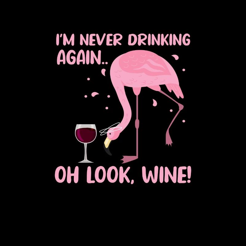 Flamingo Wein Pink Vogel Sommer Urlaub Geschenk