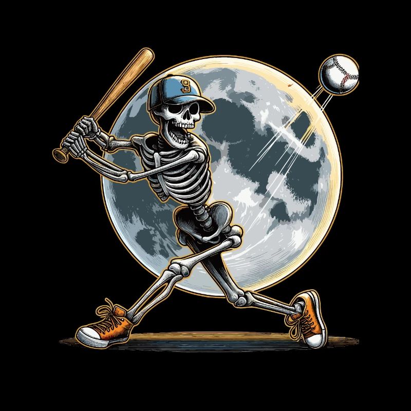 Halloween Baseball Horror Skeleton Baseball Player