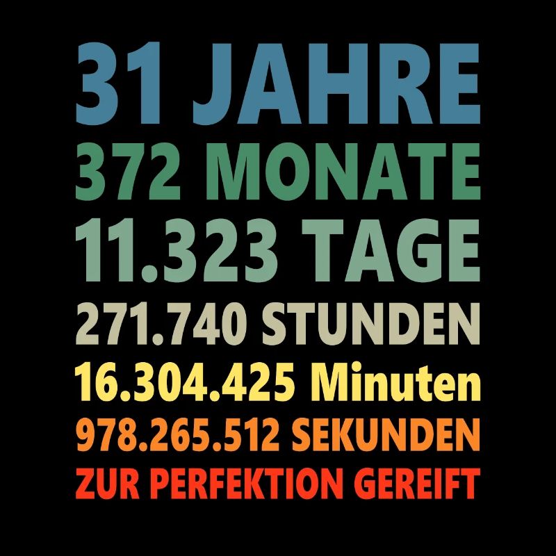 31. Geburtstag 31 Jahre Geschenk