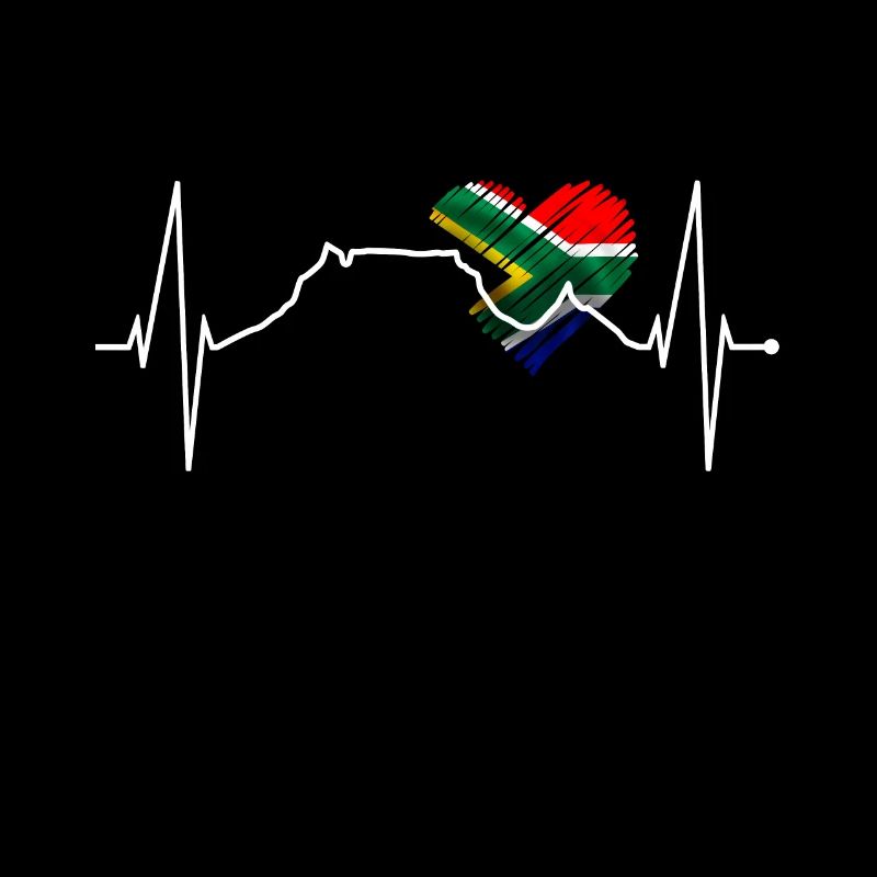 Cape Town Skyline Coeur Drapeau Afrique du Sud Table Mountain