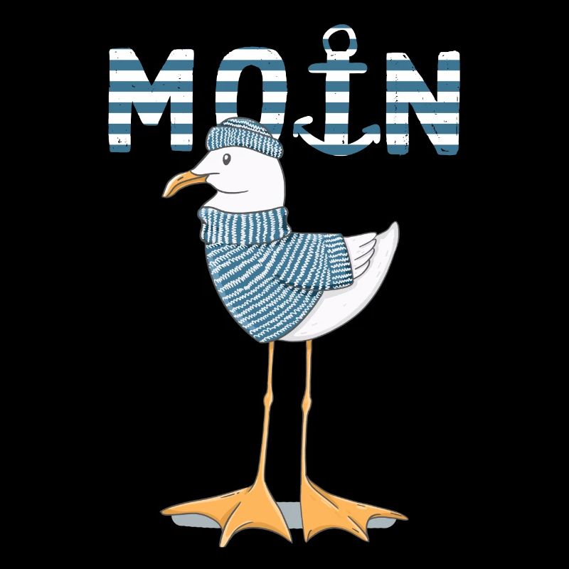 Möwe Moin Norddeutsch cooles Fischer Geschenk