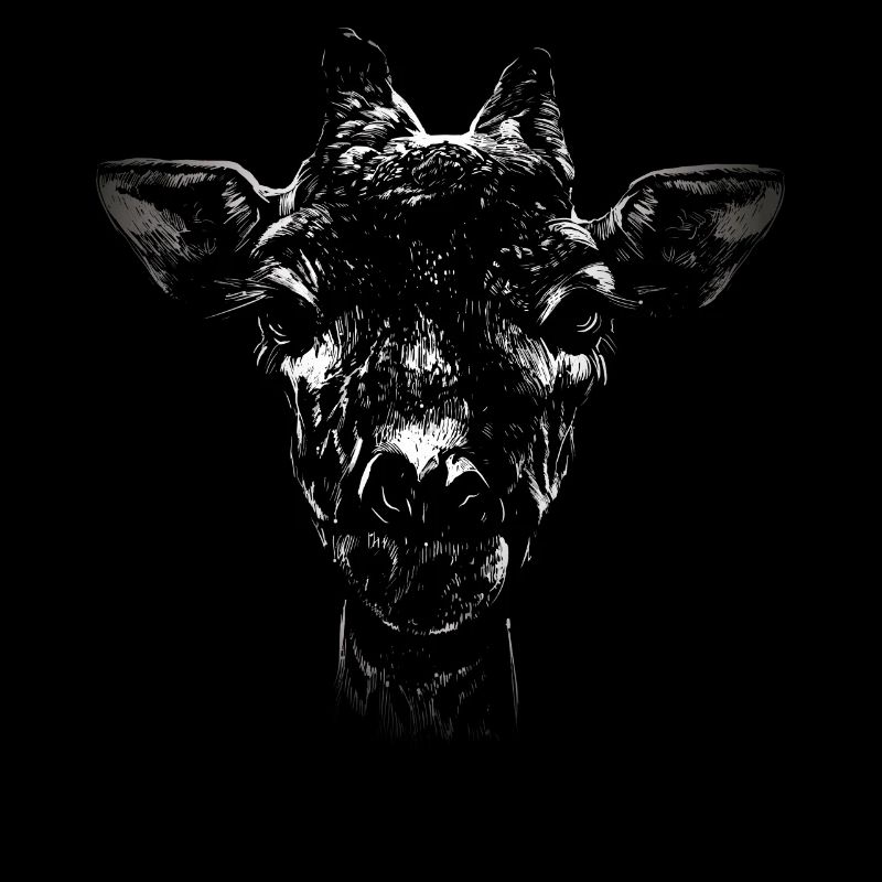 Giraffe Stencil Black & White Nature Wildlife