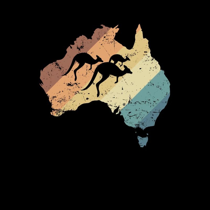 Australia Map with Kangaroos Australia
