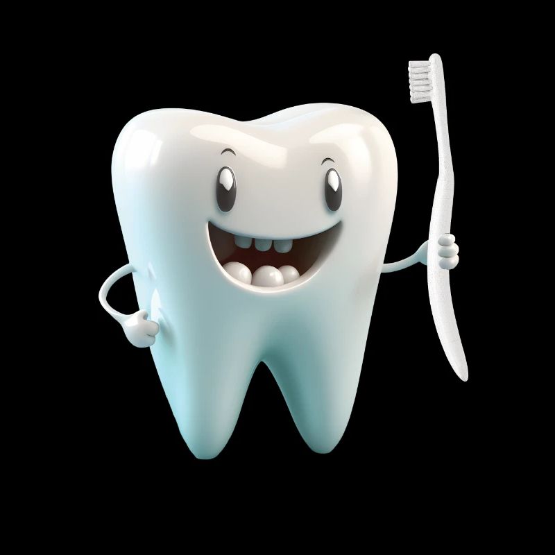 Happy Smiling Molar molar molar with toothbrush