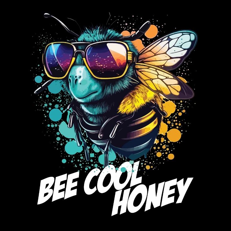 Graffiti Hummel mit Sonnenbrille Bee Cool Honey