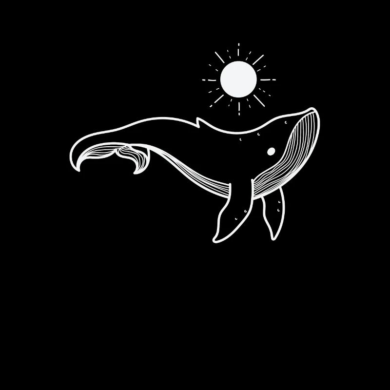Whale with sun