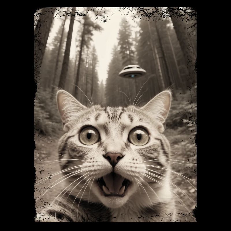 Vaisseau spatial extraterrestre Selfie de chat drôle