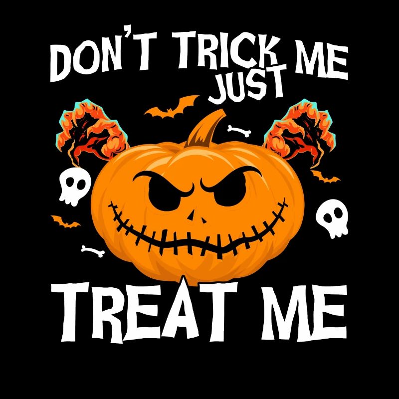 Horror Halloween Treat Me Pumpkin Creepy