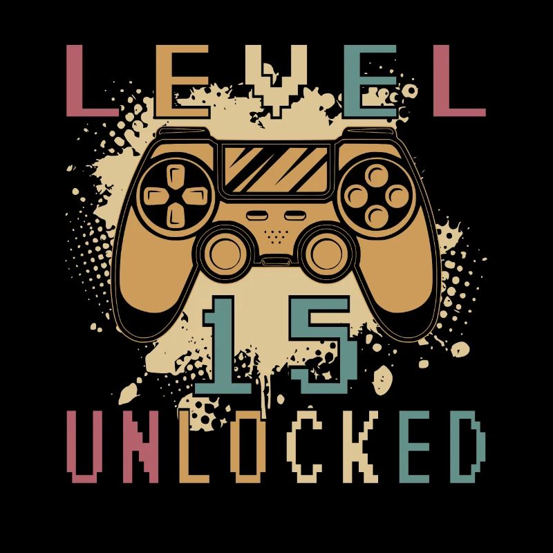 15 Geburtstag Geschenk Level 15 Unlocked