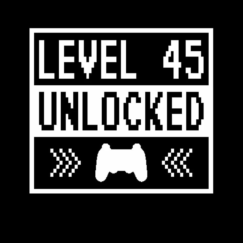 Level 45 Unlocked 45 Jahre Geburtstag Geschenk