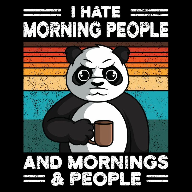 Pandabär I Hate Morning People lustiges Geschenk