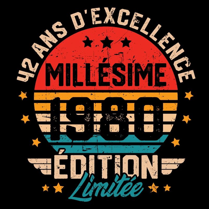 Cadeau d'anniversaire 42 ans millésime 1980