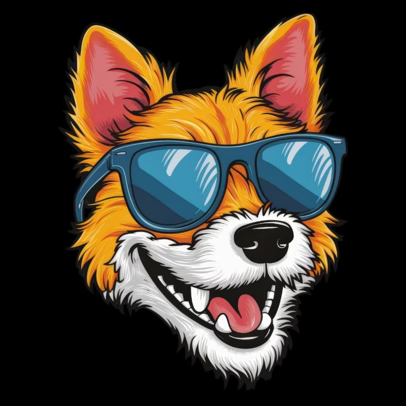 Cool fox with sunglasses as a cartoon design