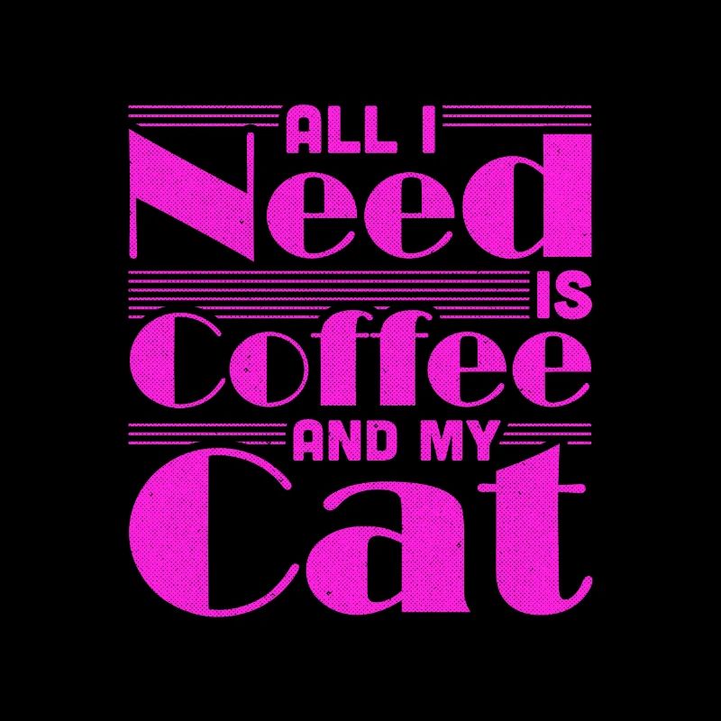Coffee Drinking Cat Lover Gifts All I Need is