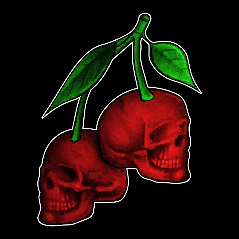 Kirsche Totenkopf Schädel Skull Cherry