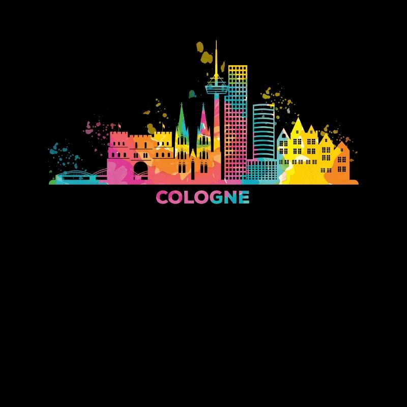 Cologne Skyline Paysage urbain coloré Cologne