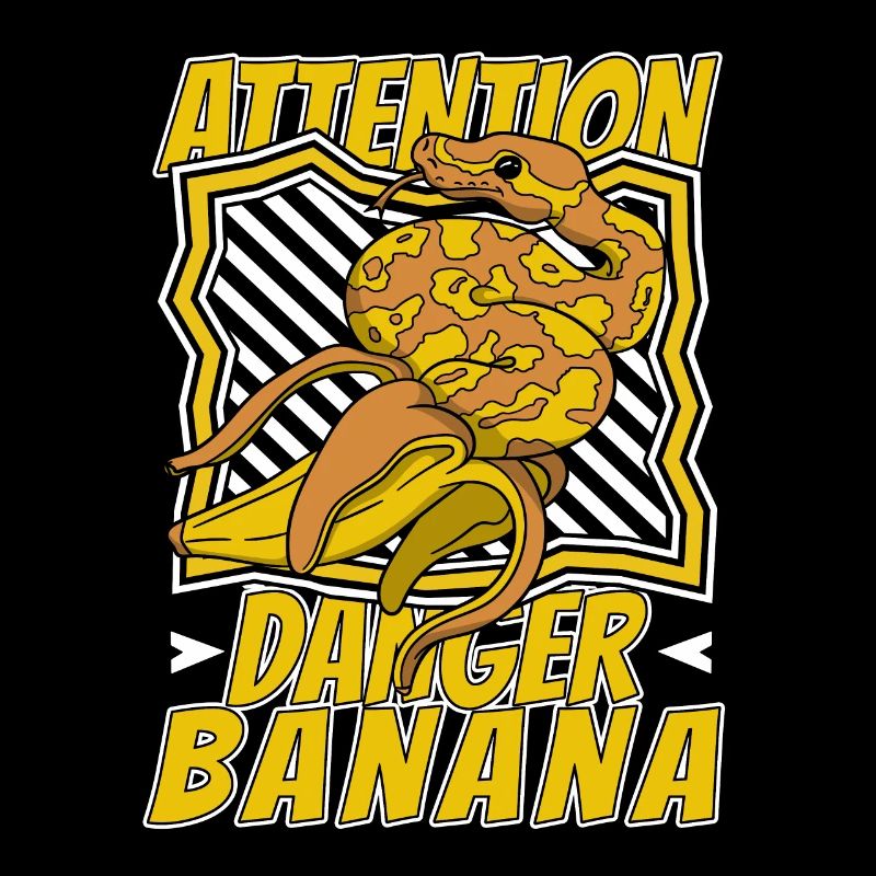 Attention Danger Banana Python Schlange Banana