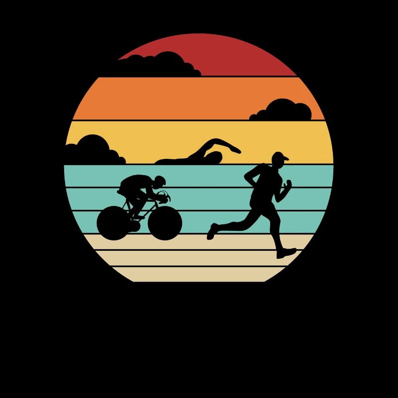 Retro Triathlon Bike Triathlete Training Professional