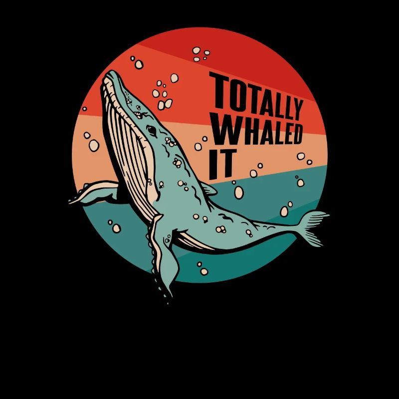 Totally Whaled It Blauer Beluga-Cachalot-Wal