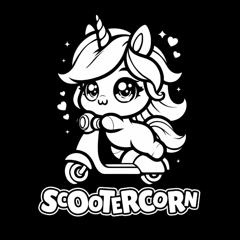Motorroller Einhorn Scootercorn