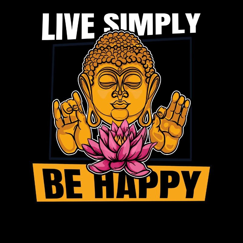 Vivre simplement être heureux Symbole de la statue bouddhiste