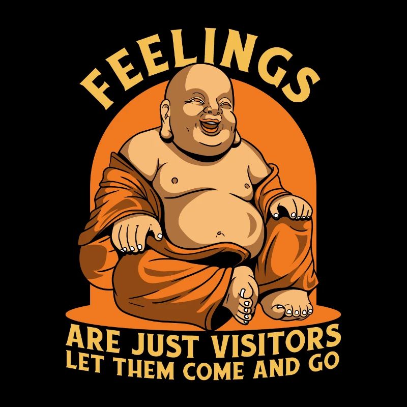 Les sentiments ne sont que des visiteurs Symbole de la statue bouddhiste