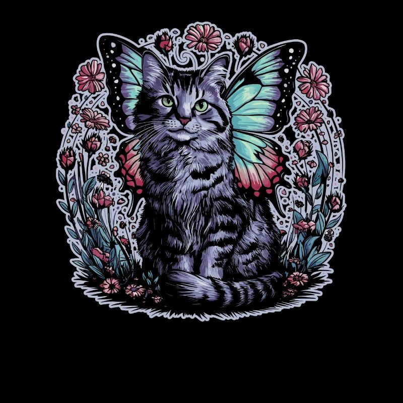 Fairycore Floral Cat