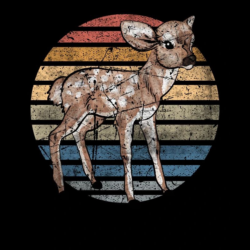 Reh Hirsch Rehkitz Sunset Kinder Waldtier Geschenk