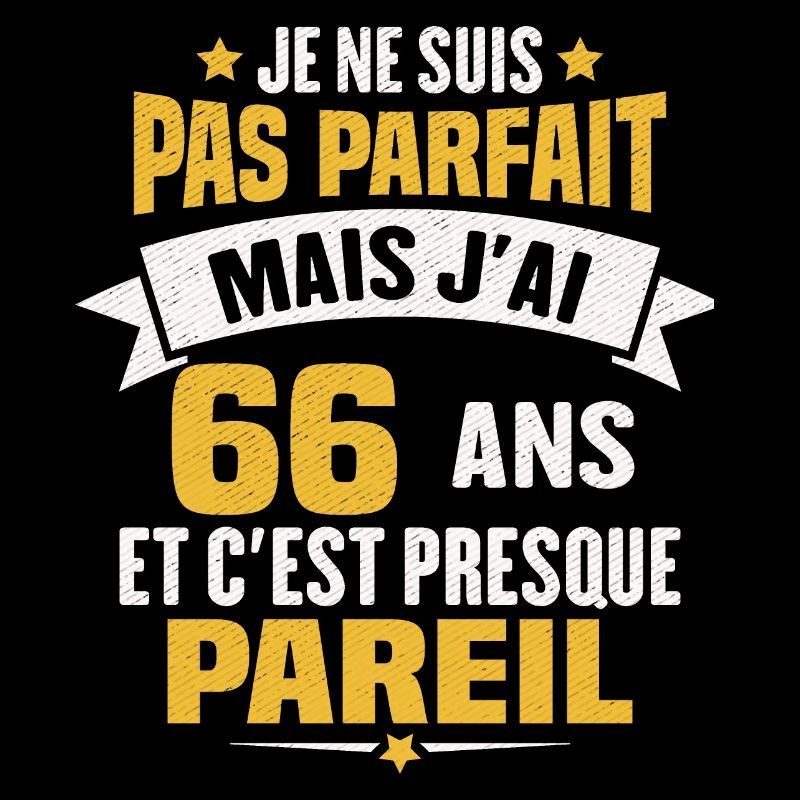 Humour cadeau Pas parfaite mais j'ai 66 ANS